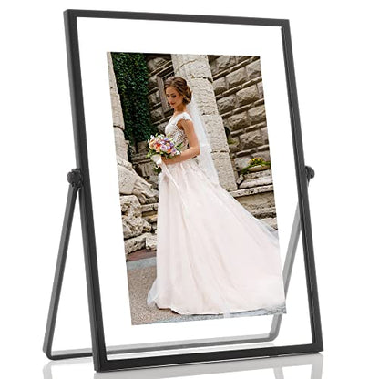 Lawrence Frames Metal Easel Float Picture Frame, 4x6, Black - color: Black, size: 4x6