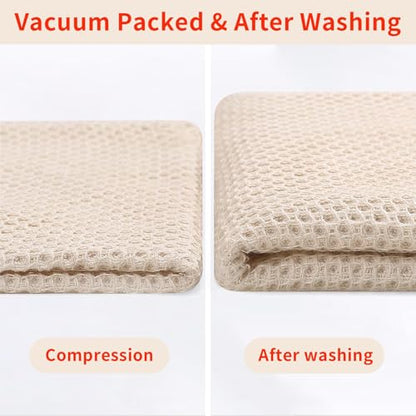 Homaxy 100% Cotton Waffle Weave Kitchen Dish Towels 18-Pack, Beige | 13 x 28 Inches, Ultra Soft Absorbent Dish Towels, Quick Drying Cleaning Towels - color: Beige, size: 13 X 28 - 18 Pack