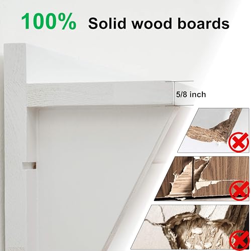 WEBI Coat Rack Wall Mount with Shelf,24" Long Entryway Wall Shelf with Hooks Underneath,6 Peg Hooks for Hanging Coats,Caps,Jacket,Clothes,White - color: White, size: 24 Inch