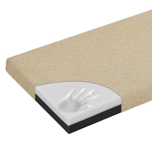 baibu 2-Layer Memory Foam Bench Cushion with Ties, 48 x 16 x 2 Inch, Beige | Dual-layer memory foam design with a non-slip base, secure ties, and a removable machine-washable cover for easy care. - color: Beige, size: 48x16x2 Inch (Pack of 1)