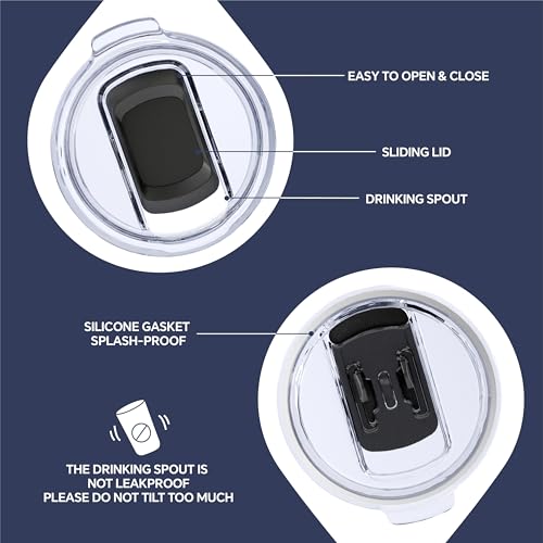 Ideus 20 oz Tumbler, Travel Coffee Mug with Splash Proof Sliding Lid, Double Wall Stainless Steel Vacuum Insulated Coffee Mug for Home and Office, Keep Beverages Hot or Cold, Navy blue - color: Navy Blue
