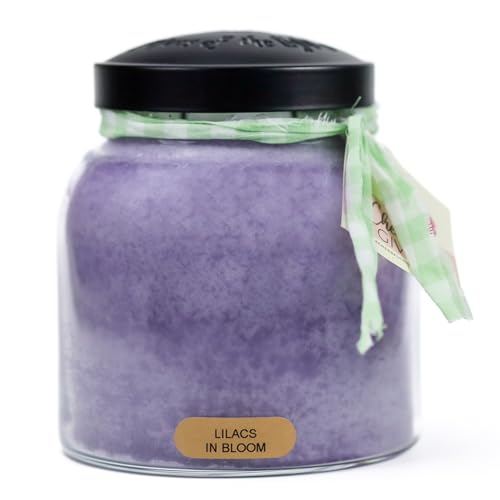 A Cheerful Giver — Lilacs In Bloom - 34oz Papa Scented Candle Jar with Lid - Keepers of the Light - 155 Hours of Burn Time, Gift Candle, Violet - size: 34oz