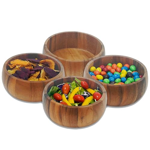 Woodard & Charles Acacia Wood Large Ind. Salad Bowls, 6.5" x 2.5", 48 Pack | Wood Individual Serving Bowls for Salad, Snacks, Fruit, Nuts, Candy, Chips and More. Ideal for Catering, Parties and Events - size: Acacia Wood Individual Bowls-*Pack of 48 Bowls