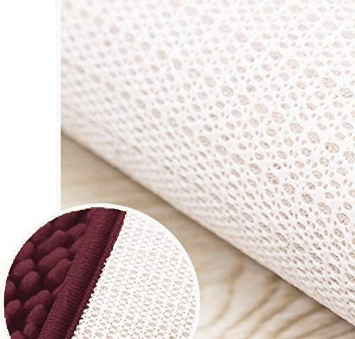 Madeals Long Bathroom Rugs Chenille Runner Bathroom Mat Kitchen Rug Burgundy - color: Burgundy, size: 20"x 46"