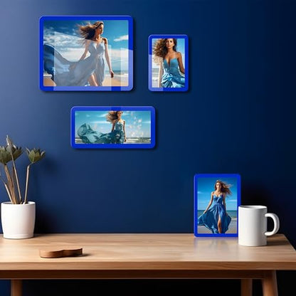 Bluesun 5x7 Picture Frame Blue, Glass, Touch Screen, Wall & Table Top - color: Blue, size: 5x7（1 Pcs）