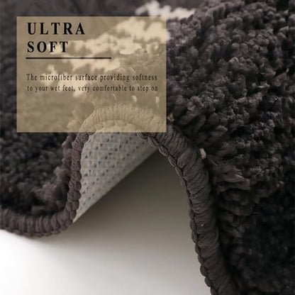 Boho Bath Mats Non-Slip Microfiber Geometric Bathroom Rugs Soft Fluffy Bohemian Bath Rugs Washable for Bathroom, Shower, Sink, Tub, Entry Rug, 31''×20'', Dark Grey - color: E Bohemian