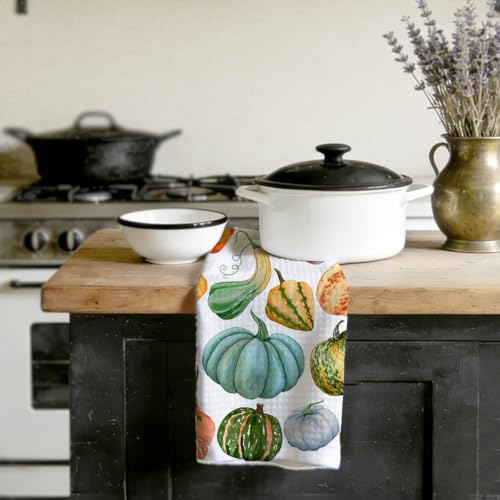 Pumpkin Kitchen Towels, Vegetable Dish Towels for Kitchen, Highly Absorbent Hand Towel Tea Towel, 16 x 25 Inch Drying Towel Housewarming Gifts for Women Girls Friends - color: Lm 352