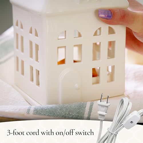 Candle Warmers Etc. Porcelain House Canopy Fragrance Warmer – Use with Any Wax Melts - size: Porcelain House