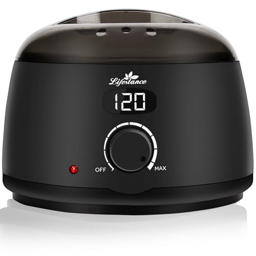 Lifestance L2 Digital Wax Warmer Machine - 500ml/14oz Fast-Heating for Hard Wax Beads, Hair Removal at Home, Professional for Brazilian, Bikini, Face, Body & Eyebrow | Hard Wax Beads, Hair Removal at Home, Professional for Brazilian, Bikini, Face, Body &