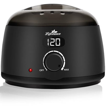 Lifestance L2 Digital Wax Warmer Machine - 500ml/14oz Fast-Heating for Hard Wax Beads, Hair Removal at Home, Professional for Brazilian, Bikini, Face, Body & Eyebrow | Hard Wax Beads, Hair Removal at Home, Professional for Brazilian, Bikini, Face, Body &