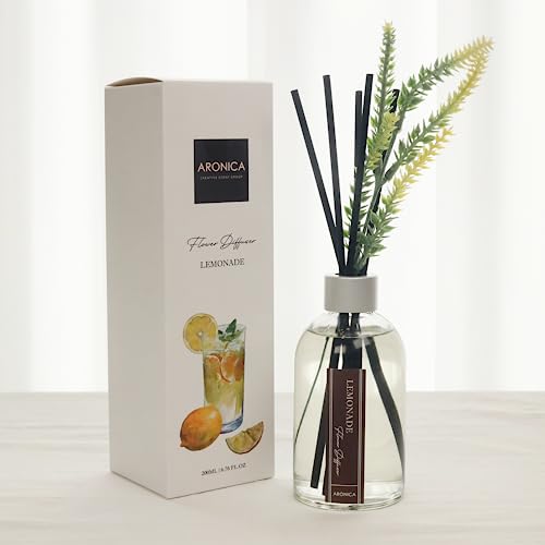 Lemon Scented Air Freshener, Reed Diffuser Scent for Apartment, Lemon Infussd Room Freshener, Citrus House Scent, New Apartment Essentials, House Warming Gifts New Home - color: Lemonade