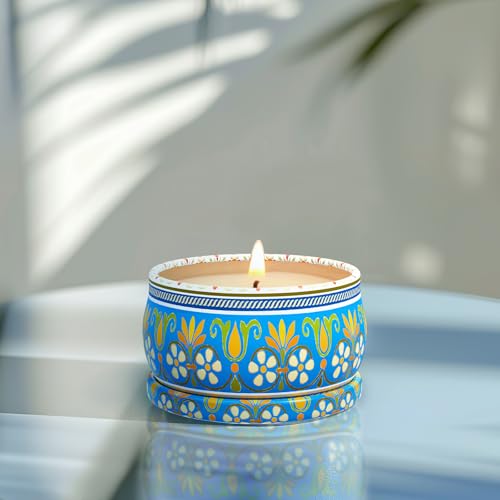 3 Pack Scented Candles Gift Set - Aromatherapy Candle for Home, Portable Hotel Small Candles, Natural Soy Wax Tin Jar for Yoga, Bath, 2.5 Oz Long Lasting Time Gift for Women