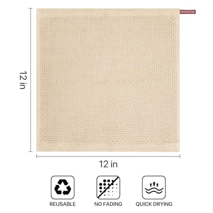100% Cotton Waffle Weave Kitchen Dish Cloths, Ultra Soft Absorbent Quick Drying Dish Towels, 13 x 28.7 Inches, 6-Pack, Beige - color: Beige, size: 13 x 28 - 6 Pack