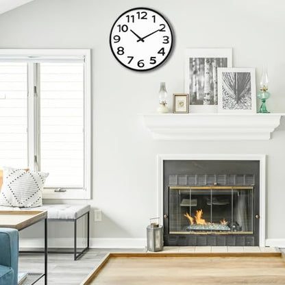 Crosstime 20 Inch Large Wall Clock - Big 3D Numbers Easy to Read, Battery Operated Silent Non-Ticking, Analog Quartz Round Clock - color: 20 Black