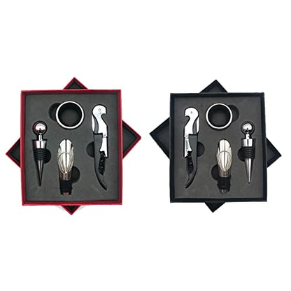 Yctze Wine Opener Set, Stainless Steel Rustproof Corkscrew Kit, Packaging Kit, Ideal for Home, Bar, Restaurant, Gifts (Black) - size: Black