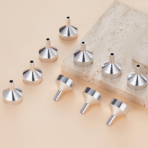 4PCS Mini Metal Funnels for Essential Oils Perfume Bottles Small Refill Tool Set Size Containers Leak Free Precision Pouring