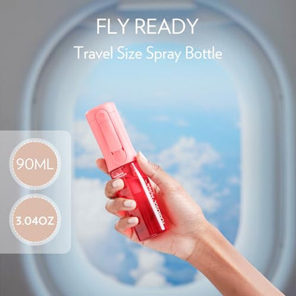 FLAIROSOL MyStyle Travel Continuous Spray Bottle, 3.04oz/90ml, Pink | Ultra fine continuous mist for face, hairstyling, salon, cleaning, beauty, toners, hydration & makeup - color: Pink, style: 1 Pack