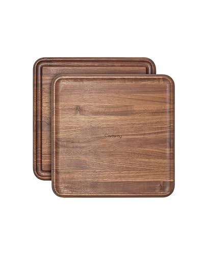 Caraway 12" Prep and Serve Butcher Block, Wood Cutting Board for Kitchen | Square Dual-Sided Chopping Block for Prep, Presentation, Serving, Walnut - color: Walnut, size: 12"L x 12"W