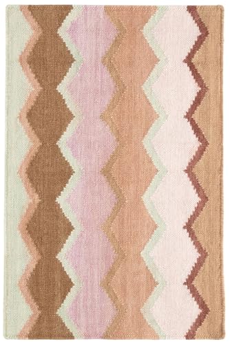 Dash & Albert Safety Net Earth Geometric Handwoven Wool Rug, 5'x8' | Earth Handwoven Wool Rug, , Geometric Pattern - color: Earth, size: 5' x 8' (Rectangular)