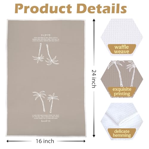 Christian Palm Tree Kitchen Towels Set - Boho Christian Gifts Dish Towels, Beachy Religious Gifts Hand Towel, Christian Psalm Scripture Tea Towel, 16x24 Inches Set of 2 - color: Christian- 03