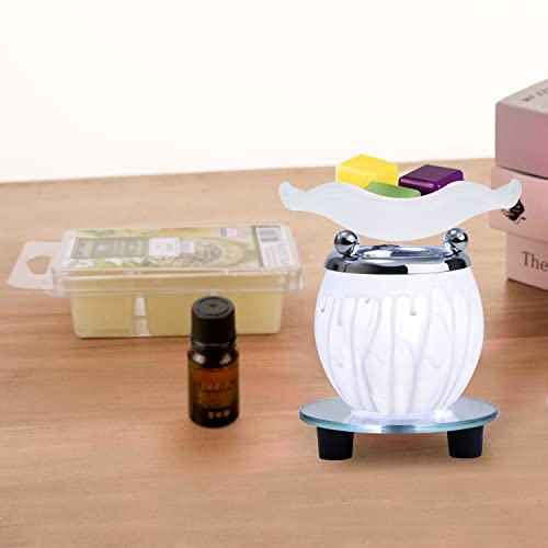 Electric Oil Melt Warmer Electric Wax Melt Warmer Wax Melter Fragrance Oil Warmer Burner(White2) - color: Lw-white2