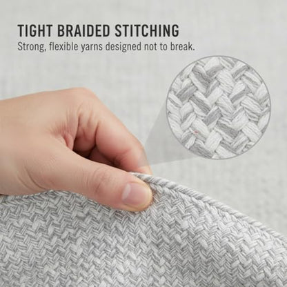 Super Area Rugs Farmhouse Braided Rugs 2X3, Soft Cotton Kitchen Rugs, Rectanglular Woven Braided Rug for Bedside, Gray & White, 2' X 3' Rectangle - color: Gray & White, size: 2' x 3' (Rectangular)