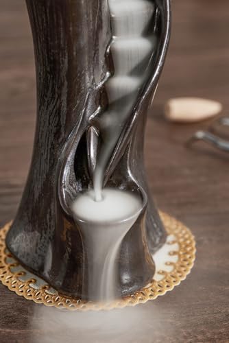 Unique Cloud Stairs Ceramic Waterfall Incense Holder, Paired with a Pack of Backflow Incense Cones. (Metallic) - color: Metallic