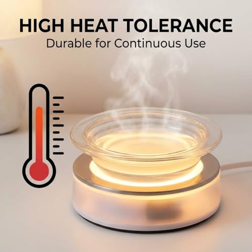 Didiseaon Transparent Glass Wax Melt Warmer Dish 4.52In Replacement Tray for Fragrance Lamp and Candle Warmer Smooth Surface Accessory for Home Fragrance Use | Heat-resistant 4.5" clear glass dish for wax melts & oils. Leakproof, easy clean, fits most sta