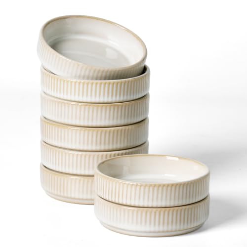 famiware Soy Sauce Dish, 4oz Dipping Bowls Set of 8, Cappuccino White | Ceramic Individual Dip Sauce Cups/Dishes/Plates, Small Serving Bowls for Side Dishes, Condiments, Sushi, Reactive Glaze - color: Cappuccino White, size: 8pcs