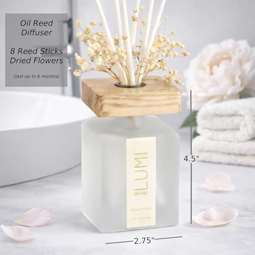 Luxury Aroma Gift Set | Peony Garden Scent - Reed Diffuser (200ml), Wood Wick Soy Candle (200g), Room Spray (50ml) | Includes Dried Flowers & 8 Reeds | Luxurious Fragrance for Home Décor | Great Gifts