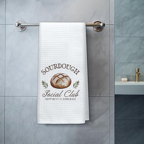 Funny Baker Gifts Kitchen Baking Towels, Gifts for Sourdough Baking Lovers, Happiness is Homemade Hand Dish Towels for Kitchen, 16x24 Inch - color: Bake Kitchen Towels-2