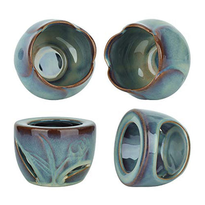 ComSaf Wax Melt Burners Essential Oil Burner Set of 2, Aromatherapy Aroma Burner Ceramic Oil Diffuser Candle Tealight Holder Home Bedroom Decor Christmas Housewarming Gift | Essential Oil Aromatherapy, Scented Wax Melts, Tea Light Tray, Bedroom Home Decor