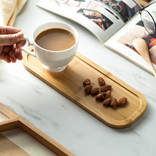 Miamolo Condiment Bowls Divided Serving Tray, Chip and Dip Bowl for Party | Ceramic 10-inch, 3 Compartment Tray + Wood Base | for Snacks Appetizer Charcuterie, Microwave Oven Safe, Hosting Essentials - size: Medium-10 inches