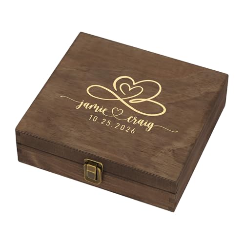 Personalized Anniversary Memory Box Custom Engraved Wooden Keepsake – Rustic Romantic Gift Box for Couples, Him & Her – Wedding, Proposal & Milestone Love Memento - style: 6. Anniversary Designs