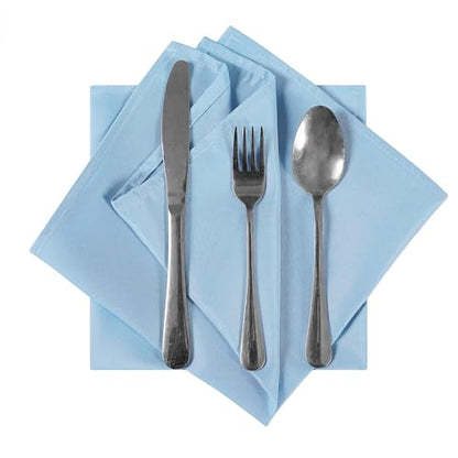 Bailarina Cloth Napkins Set of 80,17x17 inches Dinner Napkins Cloth Washable,Polyester Square Table Cloth Napkin Bulk with Hemmed Edges Ideal for Banquets, Parties and Weddings-Blue Mist - color: Blue Mist