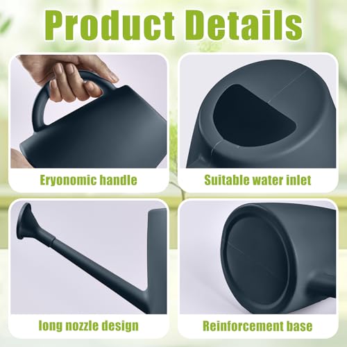 ZXJ Watering Can - for Indoor and Outdoor Home Garden Plants- Grey - 1/2 Gallon - color: Gray