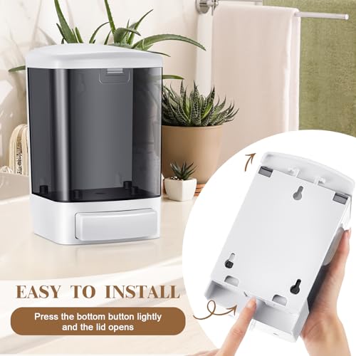 Hushee 4 Pcs Wall Mounted Soap Dispenser,33.8 Oz 1000 Ml,Black | Manual Press, 1000ml 33.8oz Capacity Clear Window, For Restaurant Bathroom Kitchen Hotel, Liquid Soap Shampoo Dispenser - color: Black, size: 33.8 oz 1000 ml