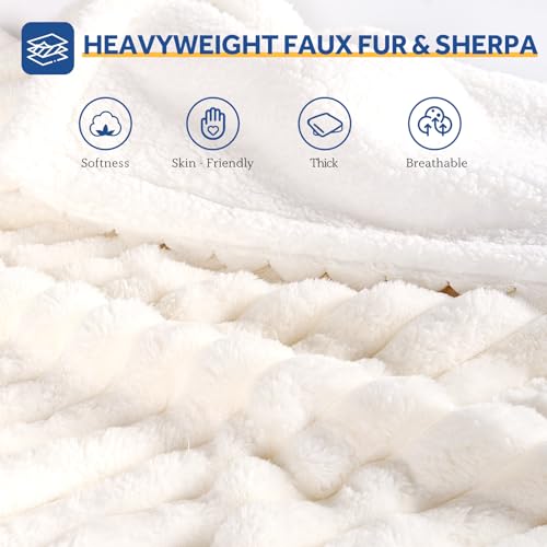 Sealy Electric Blanket Throw 50×60, Faux Fur to Sherpa, Beige | Heated Blanket Throw with 6 Heating Levels, 2-10 Hours Auto Off, Overheat Protection, Machine Washable, ETC Certified - color: Beige, size: Throw Size 50" x 60"
