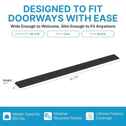 EZ-ACCESS Transitions Angled Entry MAT, Black, .5-in - color: Black, size: 0.5 Inches