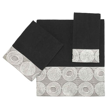 Avanti Linens - 3pc Towel Set, Soft & Absorbent Cotton Towels (Galaxy Collection, Black) - color: Black, size: 3-Piece Towels