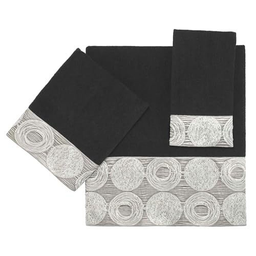 Avanti Linens - 3pc Towel Set, Soft & Absorbent Cotton Towels (Galaxy Collection, Black) - color: Black, size: 3-Piece Towels