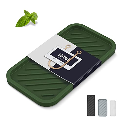 Silicone Sponge Holder-Large Thick Durable 10" Sink Organizer Tray-Kitchen | Thick Durable Sponge Caddy, Large Sink Tray, Dish Soap & Scouring Pad Holder, Countertop Drip Tray, Easy Clean, Rust-Proof - color: G-ge, size: 10x5.1inch
