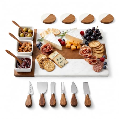 Charcuterie Boards Gift Set - Acacia Wood Cheese Board Set Charcuterie Tray & Serving Platter for Hosting & Entertaining, Bridal Shower Gifts for Women, Gifts for Home, Wedding & Birthday