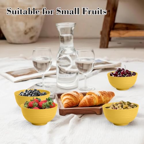 wheat straw icecream bowls 10oz set of 8 - Unbreakable Dessert Bowls Freezer Safe - Small Bowls for Yogurt,Snack and Fruits. Yellow - color: Yellow, size: 10 oz