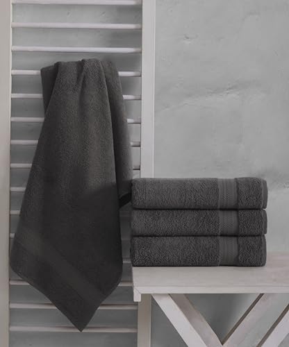 Hawmam Linen Personalized Towels - Customized Turkish Cotton Towel Set, Monogrammed Towels with Initials, Name & Embroidery, Idea for Weddings, Bridal Showers, Anniversaries, for Couples - Grey - color: Cool Grey