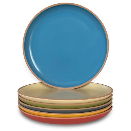 MORA Ceramic Artisan Matte Plates Set, 7.8 in - Set of 6 - The Dessert, Salad, Appetizer, Small Dinner etc Plate. Microwave, Oven, and Dishwasher Safe, Scratch Resistant. Kitchen Porcelain Dish - color: Artisan Matte