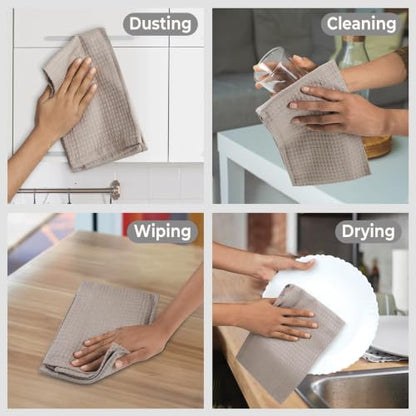 Urban Villa Kitchen Towels Cotton Dish Towels 20”x30” (Set of 6) Tan - color: 059 Tan, size: 18" x 28" (Set of 6)