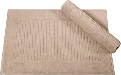 CTT - 2 Piece Bathroom Rugs Set, 100% Cotton Bath Mats, Comfy & Highly Absorbent Bathroom Floor Mats, Machine Washable | 20"x32" (Color) - color: Almond Beige