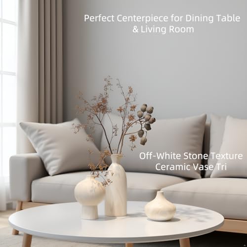 White Ceramic Vase Set of 3