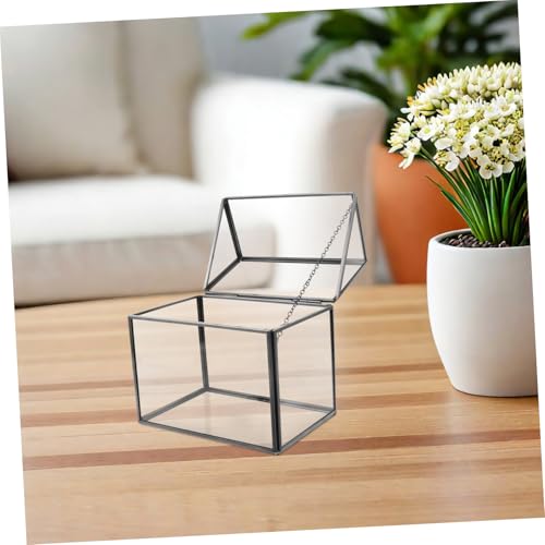 House Shape Geometric Glass Terrarium Planter Indoor Greenhouse with Swing Lid for Succulents Moss and Orchids Creative Tabletop Display for Home Decor and Gifting
